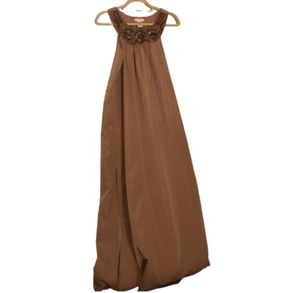 Esley | Nude peach evening dress - Picture 2 of 14